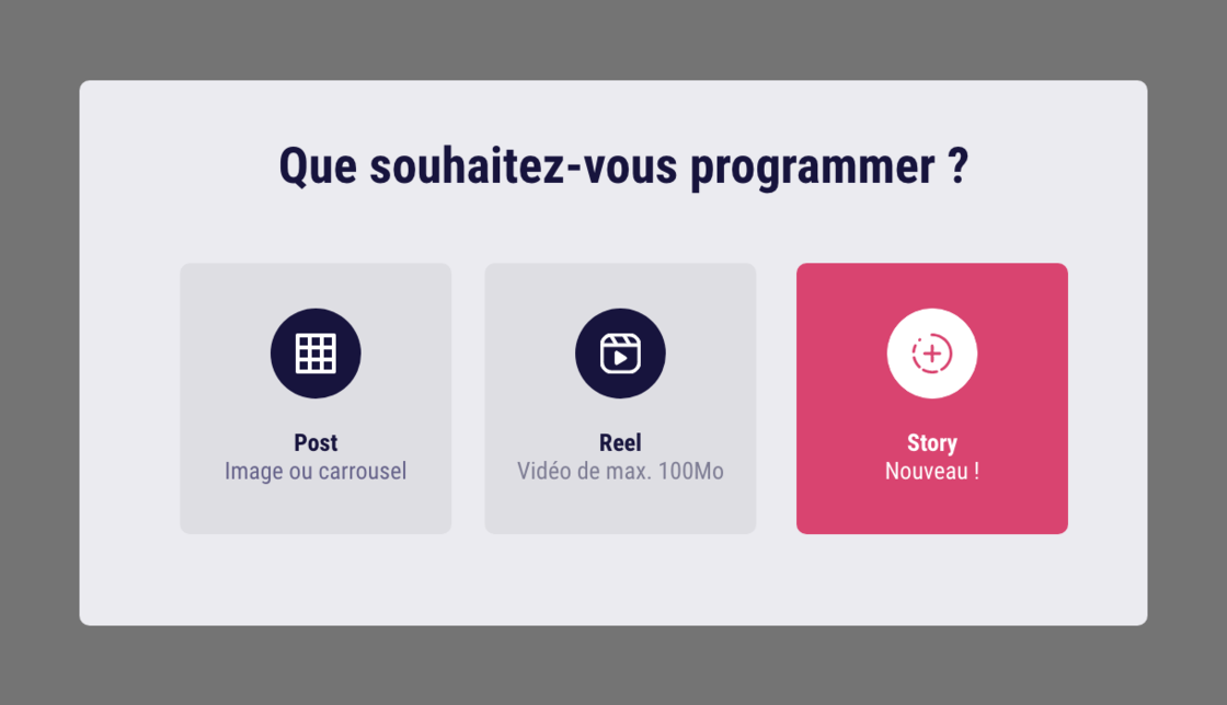 Programmation story Instagram