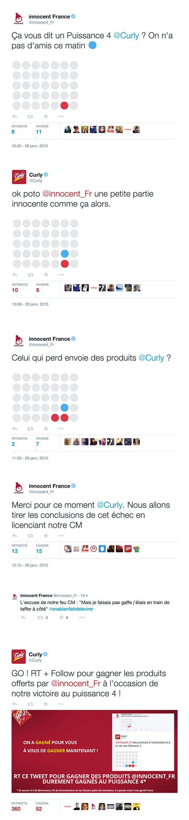 Innocent & Curly : Puissance 4 sur Twitter