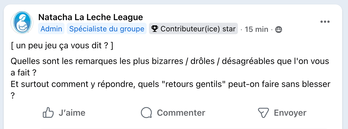 groupe facebook exemple publication