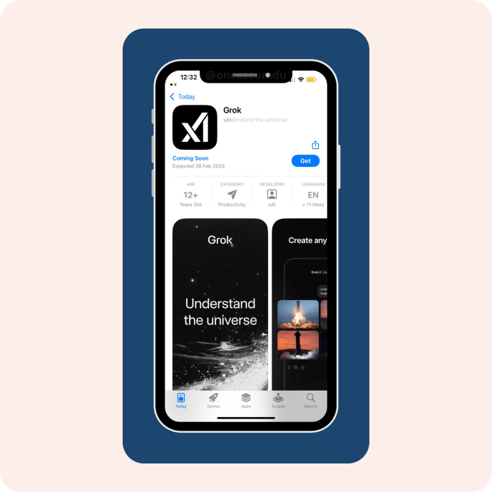 Application Grok AI sur l'AppStore