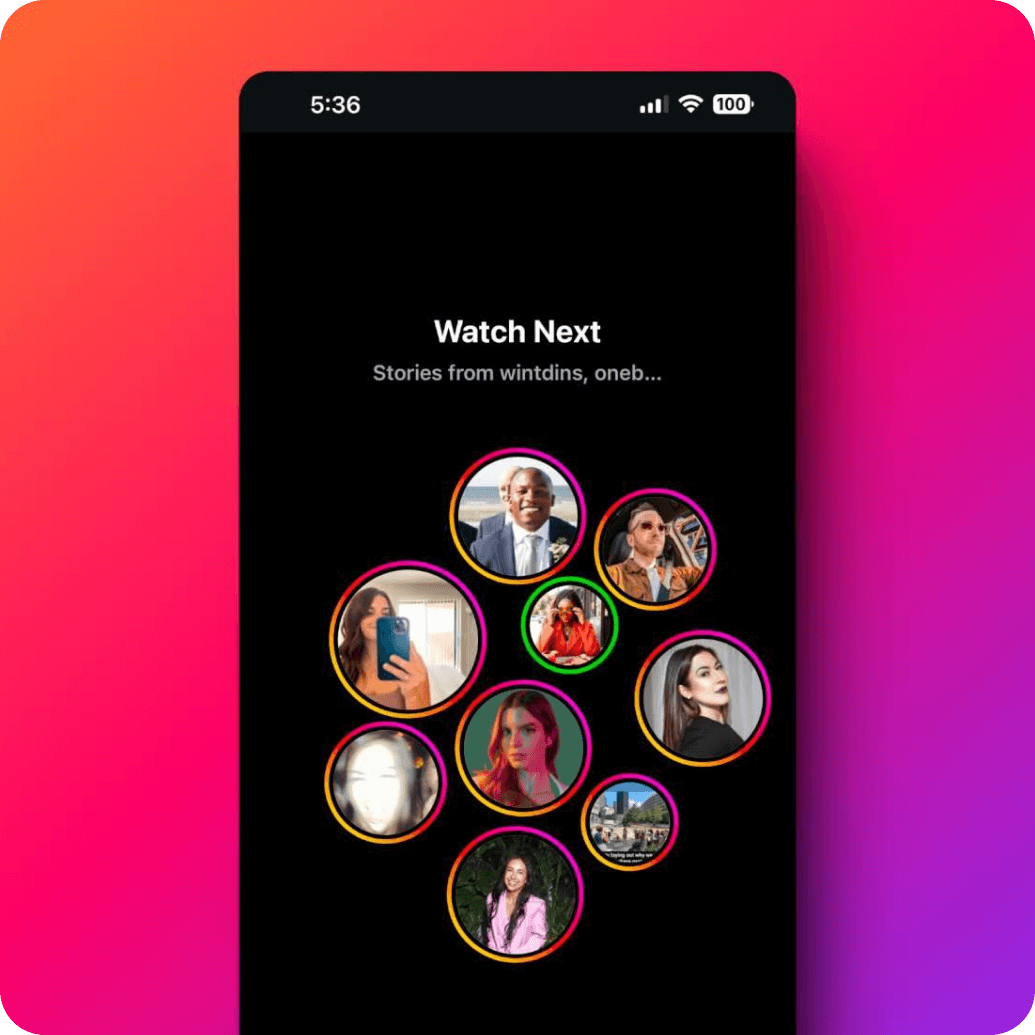 Fonctionnalité « Watch Next » dans les Stories Instagram