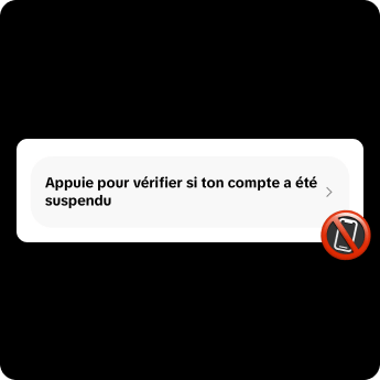 Bouton tiktok pour savoir si son compte a été suspendu