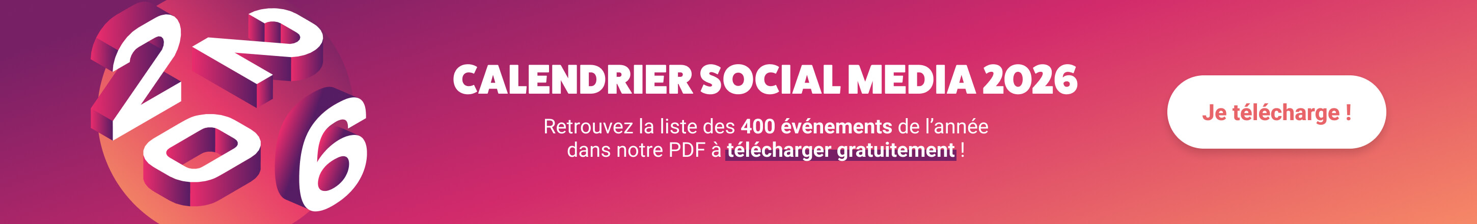 Téléchargez le Calendrier Social Media 2026 !