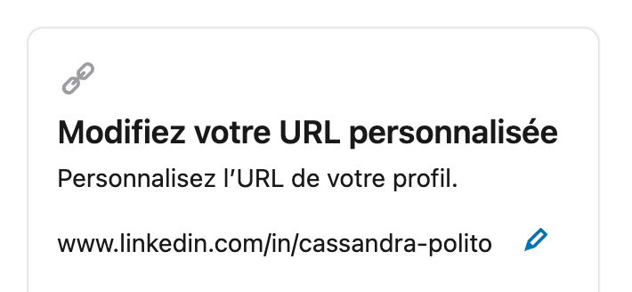 url personnalisee linkedin